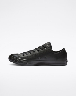 Converse Chuck Taylor All Star Leather Női Rövidszárú Fekete | SKRNEZU-HU